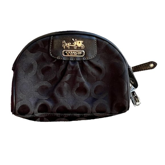 Coach Black Small Clutch Bag /Wallet Purple Lined - Picture 4 of 7